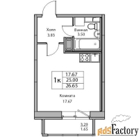 1 - комн.  квартира, 25 м², 9/23 эт.