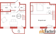 1 - комн.  квартира, 52.15 м², 1/12 эт.