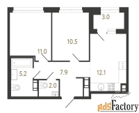 2 - комн.  квартира, 48.7 м², 4/14 эт.