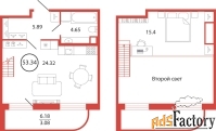 1 - комн.  квартира, 53.34 м², 1/12 эт.