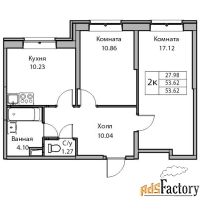 2 - комн.  квартира, 53.3 м², 1/24 эт.