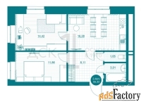 2 - комн.  квартира, 55.33 м², 2/16 эт.