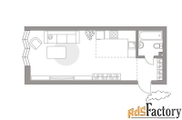 1 - комн.  квартира, 37.6 м², 3/23 эт.