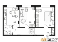 2 - комн.  квартира, 57.15 м², 1/4 эт.