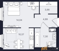 1 - комн.  квартира, 40.46 м², 15/24 эт.