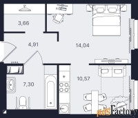 1 - комн.  квартира, 40.48 м², 17/24 эт.