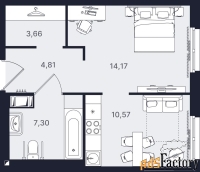 1 - комн.  квартира, 40.51 м², 17/24 эт.