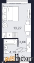 1 - комн.  квартира, 21.66 м², 2/24 эт.