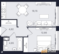 2 - комн.  квартира, 40.58 м², 16/24 эт.