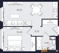 2 - комн.  квартира, 40.58 м², 17/24 эт.