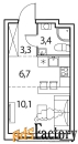 1 - комн.  квартира, 23.5 м², 17/17 эт.