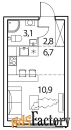 1 - комн.  квартира, 23.7 м², 17/17 эт.