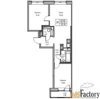 2 - комн.  квартира, 53.78 м², 4/23 эт.