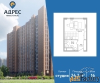 1 - комн.  квартира, 24.2 м², 16/16 эт.