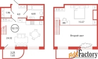 1 - комн.  квартира, 52.15 м², 1/12 эт.