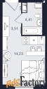 1 - комн.  квартира, 22.15 м², 5/24 эт.