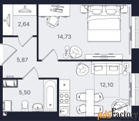 1 - комн.  квартира, 40.84 м², 3/24 эт.