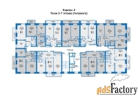 2 - комн.  квартира, 65.4 м², 3/8 эт.