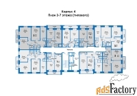3 - комн.  квартира, 82.9 м², 4/8 эт.