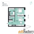 1 - комн.  квартира, 56.41 м², 2/13 эт.