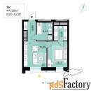 1 - комн.  квартира, 44.59 м², 5/13 эт.