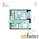 1 - комн.  квартира, 46.9 м², 2/11 эт.