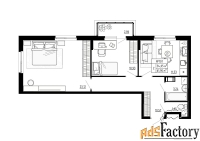 2 - комн.  квартира, 61.9 м², 4/4 эт.