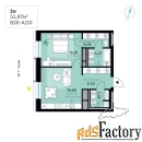 1 - комн.  квартира, 51.97 м², 3/13 эт.