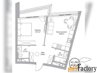 1 - комн.  квартира, 46.9 м², 8/10 эт.