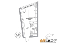 1 - комн.  квартира, 24.7 м², 8/10 эт.