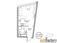 1 - комн.  квартира, 24.7 м², 9/10 эт.