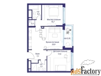 2 - комн.  квартира, 82.6 м², 3/12 эт.