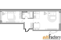 2 - комн.  квартира, 61.67 м², 6/19 эт.