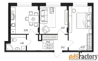 2 - комн.  квартира, 58.26 м², 1/4 эт.