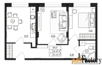 2 - комн.  квартира, 54.42 м², 1/4 эт.