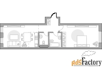 2 - комн.  квартира, 59.13 м², 13/19 эт.