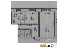 3 - комн.  квартира, 44.9 м², 1/4 эт.