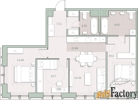 3 - комн.  квартира, 85.61 м², 8/12 эт.
