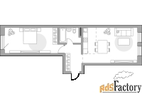 2 - комн.  квартира, 61.33 м², 10/19 эт.