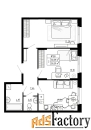 2 - комн.  квартира, 58.38 м², 1/4 эт.