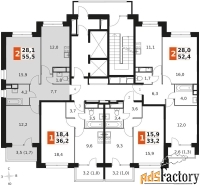 2 - комн.  квартира, 55.7 м², 10/21 эт.