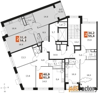 2 - комн.  квартира, 58.1 м², 8/9 эт.