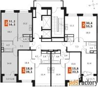 2 - комн.  квартира, 58.3 м², 8/12 эт.