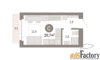 1 - комн.  квартира, 20.7 м², 4/9 эт.