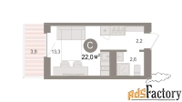 1 - комн.  квартира, 22.03 м², 3/8 эт.