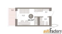 1 - комн.  квартира, 22.01 м², 3/9 эт.
