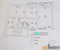 3 - комн.  квартира, 81.1 м², 3/6 эт.