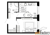 1 - комн.  квартира, 33.39 м², 1/4 эт.