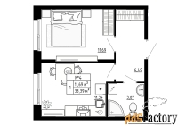 1 - комн.  квартира, 33.39 м², 1/4 эт.
