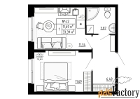 1 - комн.  квартира, 33.39 м², 1/4 эт.